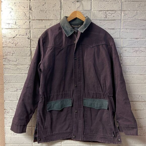 Walls Vintage Western Canvas Barn Chore Coat Purple USA Made Large